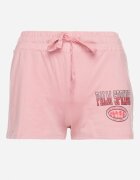 alnwick Pantaloni scurți roz din bumbac cu elastic în talie și șnur decorați cu imprimeu Istalia