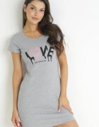 alnwick Rochie tip tricou din bumbac Gri cu imprimeu Avera