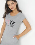 alnwick Rochie tip tricou din bumbac Gri cu imprimeu Avera