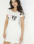 alnwick Rochie tricou albă din bumbac cu imprimeu Avera
