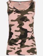alnwick Top Roz-Verde Casual De bumbac Camuflaj Pe bretele Rissavette