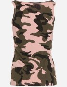 alnwick Top Roz-Verde Casual De bumbac Camuflaj Pe bretele Rissavette