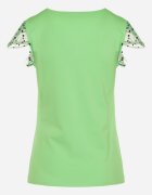 alnwick Top Verde deschis din Bumbac cu Mânecă Scurtă și Plasă Decorativă Testeena