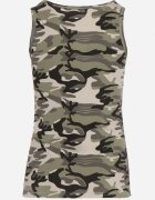 alnwick Top Verde din bumbac cu imprimeu camuflaj Wiarae