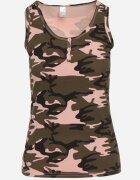 alnwick Top Verde-Roz Din Bumbac Camuflaj Wiarae