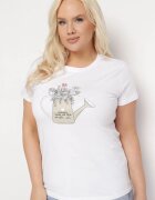 alnwick Tricou Alb din bumbac cu Imprimeu Decorativ Littana