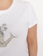 alnwick Tricou Alb din bumbac cu Imprimeu Decorativ Littana