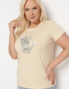 alnwick Tricou bej de bumbac cu imprimeu decorativ Littana