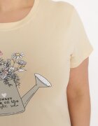 alnwick Tricou bej de bumbac cu imprimeu decorativ Littana