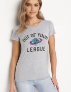 alnwick Tricou Gri Din Bumbac Cu Imprimeu Decorativ Cu Paiete Și Inscripții Olumi