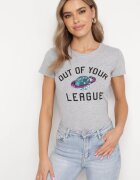 alnwick Tricou Gri Din Bumbac Cu Imprimeu Decorativ Cu Paiete Și Inscripții Olumi