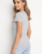 alnwick Tricou Gri Din Bumbac Cu Imprimeu Decorativ Cu Paiete Și Inscripții Olumi