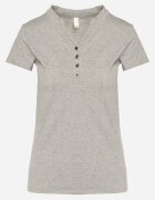 alnwick Tricou Gri din bumbac cu nasturi metalici Cariena