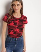 alnwick Tricou roșu de bumbac camuflaj Navaria