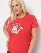 alnwick Tricou roșu de bumbac cu imprimeu decorativ Littana
