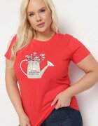 alnwick Tricou roșu de bumbac cu imprimeu decorativ Littana