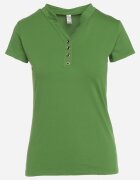 alnwick Tricou Verde din Bumbac cu nasturi metalici Cariena
