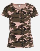 alnwick Tricou Verde-Roz din Bumbac cu model Camuflaj Navaria
