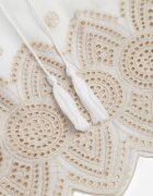 ambitionfly Fustă din bumbac decorată cu broderii și decupaje ajurate în stil casual Kalon Bej
