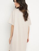 ambitionfly Rochie bej deschis tip cutie din viscoză și imprimeu decorativ Amoara