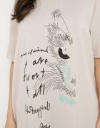 ambitionfly Rochie bej deschis tip cutie din viscoză și imprimeu decorativ Amoara