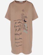 ambitionfly Rochie Dreaptă Bej din Viscoză și cu Imprimeu Decorativ Amoara