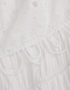 ambitionfly Rochie maxi albă din bumbac stil boho decorată cu broderie ajurată Hellvia