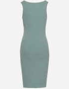 ambitionfly Rochie Mentă Mulată Fără Mâneci din Bumbac Elastic cu Nituri Decorative Zimelia