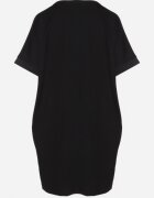 ambitionfly Rochie Neagră tip cutie cu Viscoză și Imprimeu Decorativ Elaniriel
