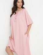 ambitionfly Rochie Roz Tip cutie din bumbac Decorată cu nasturi Amovella