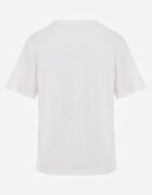 ambitionfly T-shirt din bumbac cu aplicație decorativă din perle și zirconii Haidea Alb