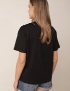 ambitionfly T-shirt din bumbac cu aplicație decorativă din perle și zirconii Haidea Negru