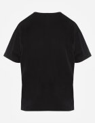 ambitionfly T-shirt din bumbac cu aplicație decorativă din perle și zirconii Haidea Negru