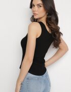 ambitionfly Top Negru cu Bumbac și Imprimeu Decorativ Viannaes
