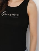 ambitionfly Top Negru cu Bumbac și Imprimeu Decorativ Viannaes