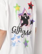 ambitionfly Tricou Alb din Bumbac Decorat cu Stele Karretia