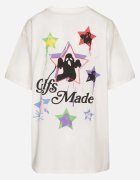 ambitionfly Tricou Alb din Bumbac Decorat cu Stele Karretia