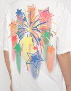 ambitionfly Tricou Alb Oversize cu Imprimat Colorat și Steluțe Iloviela