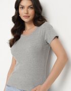 ambitionfly Tricou Gri Vâscoză în Stil Clasic Belreti