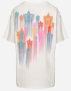 ambitionfly Tricou Oversize Alb cu Imprimeu în Față și Stele pe Spate Ilanlith