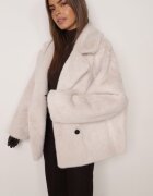 ann gissy Geacă Bej Blană cu croi dublu Oversize Linsă