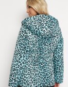 ann gissy Geacă verde deschis matlasată cu imprimeu leopard cu cordon Uvbovia