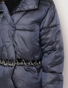 ann gissy Jachetă bleumarin matlasată cu croială dreaptă cu glugă și buzunare Tinnelle