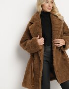 ann gissy Jachetă Maro Blană Teddy cu cordon în talie Enaviana