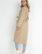 ann gissy Palton Bej Oversize cu curea legată Ziyanna