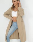 ann gissy Palton Bej Oversize cu curea legată Ziyanna