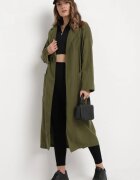 ann gissy Palton Verde Oversize cu Cordon Ziyanna