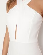 ann gissy Rochie Albă Cloș cu Vâscoză și Decolteu tip halter Dolienna