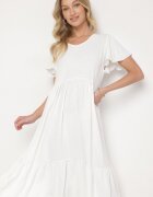 ann gissy Rochie Albă cu croială evazată din viscoză Filastia