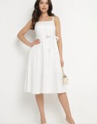 ann gissy Rochie Albă din Vâscoză cu Model în Dungi Dolereia